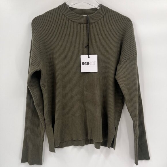 BEACH RIOT‎ GREEN Callie Oversize Crewneck Sweater size small NWT - Picture 3 of 8